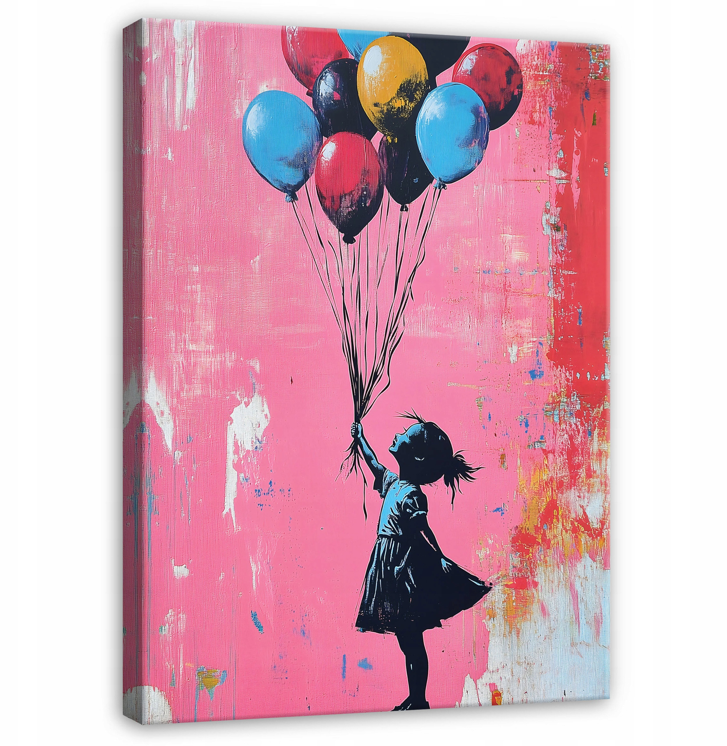 Obraz Abstrakcja Banksy Dziewczynka do Sypialni Salonu na Płótnie 60x40 – Unikalna dekoracja wnętrza