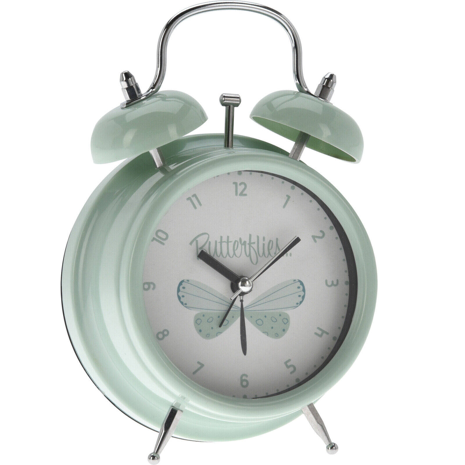 Dziecięcy zegar z budzikiem na baterie – Kolorowy motyw motyla do pokoju dziecka
