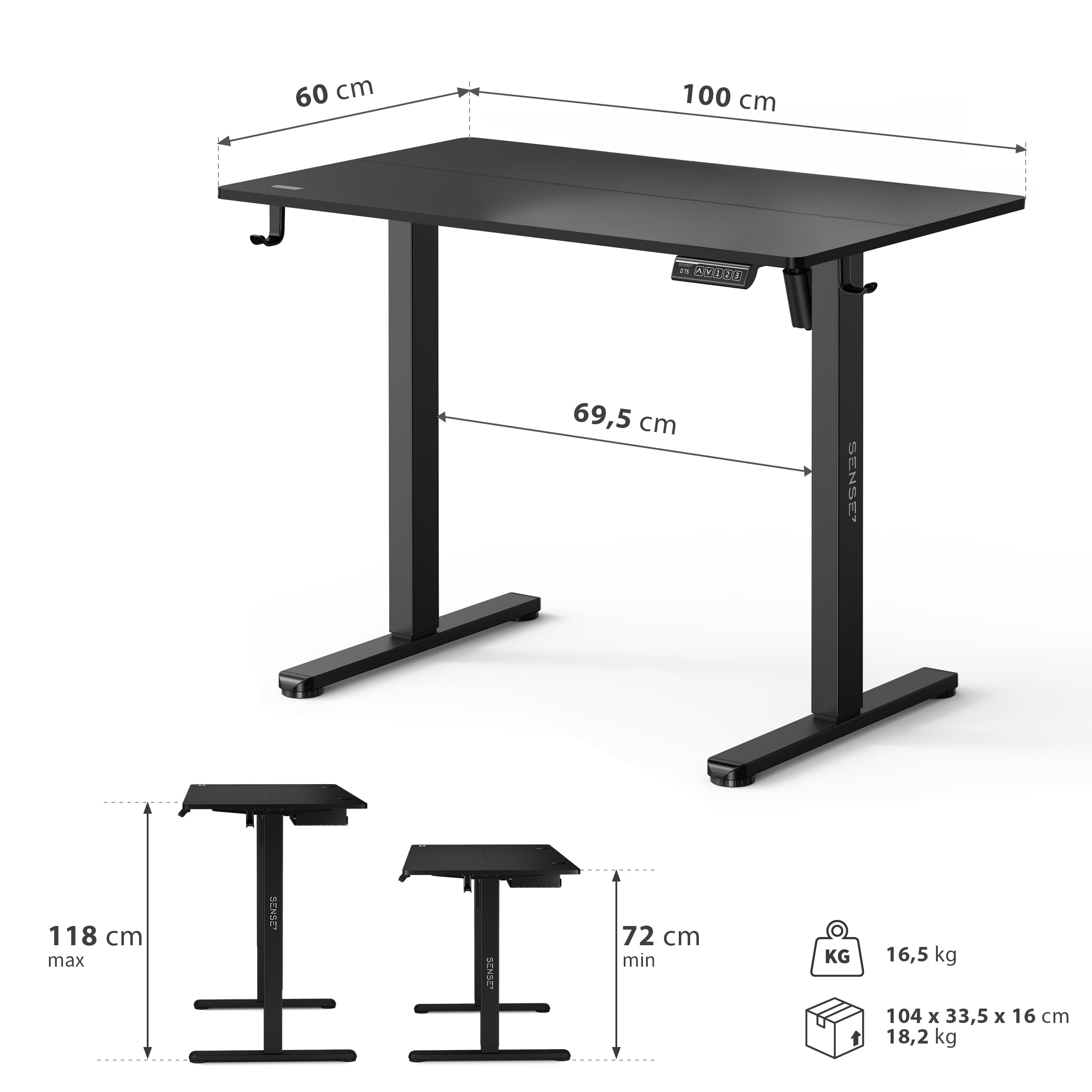 Biurko elektryczne Sense7 Nojo Light