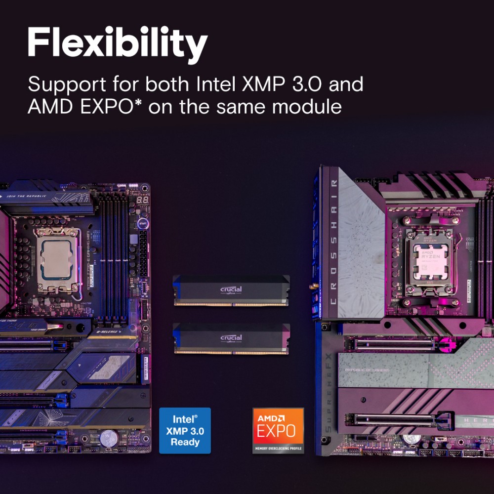 Kompatybilność z Intel XMP 3.0 i AMD EXPO
