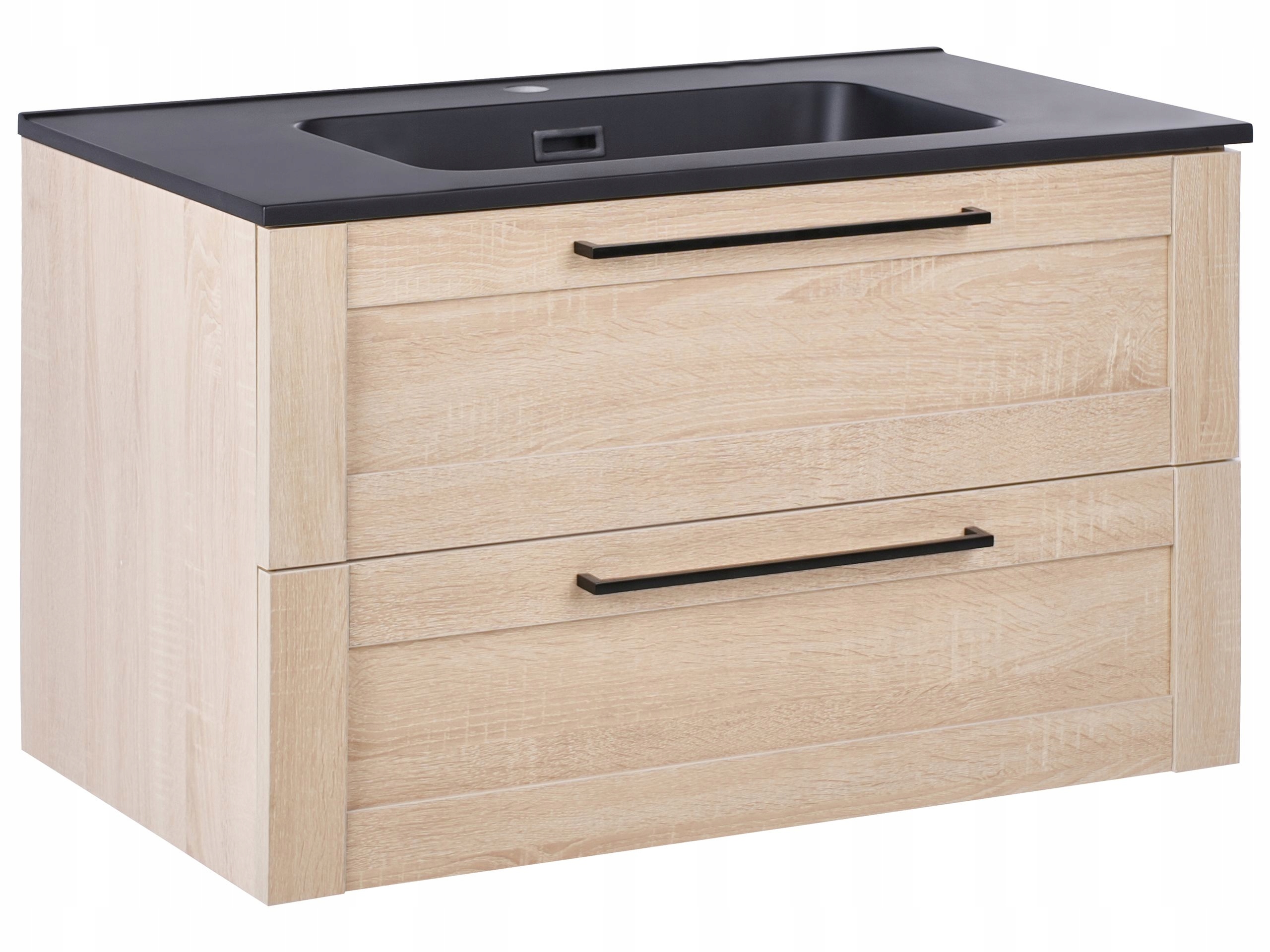 Szafka łazienkowa wisząca z umywalką TARIJA 80 cm Jasnobrązowy – Elegancja i funkcjonalność w Twojej łazience