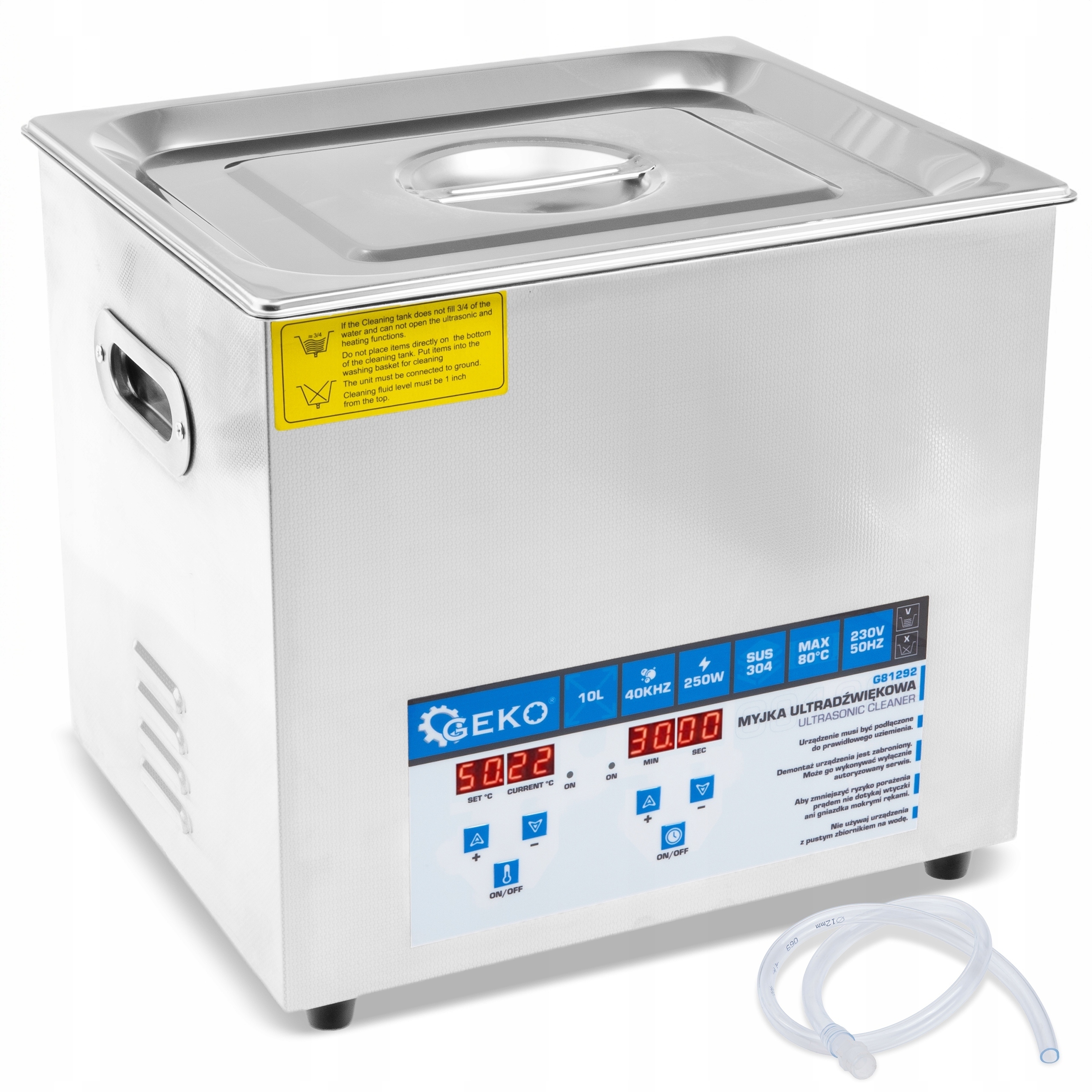 Myjka Ultradźwiękowa 250W 10L – Skuteczne czyszczenie ultradźwiękowe