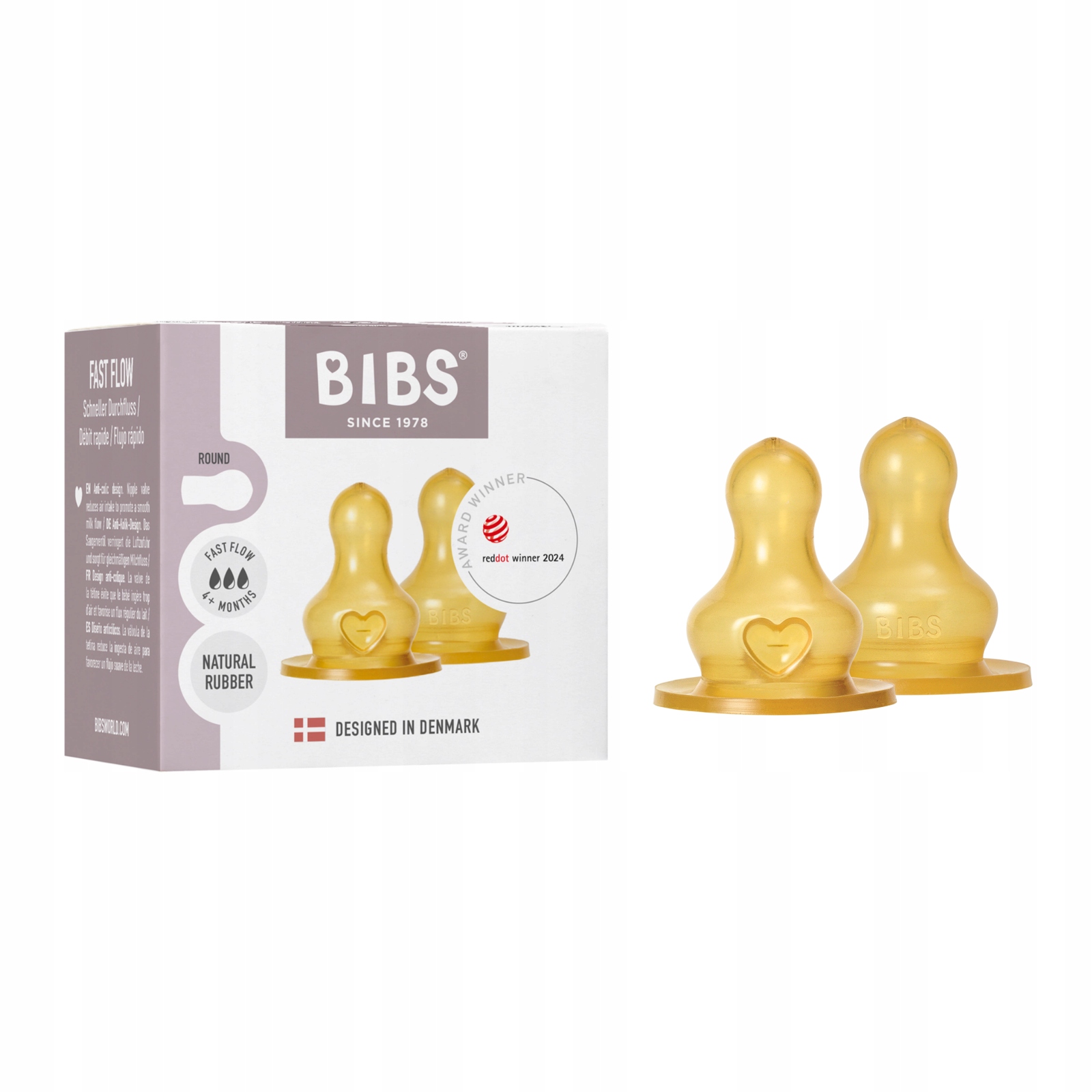 Buteliuko žindukų rinkinys Bibs Natural Rubber Fast Flow – Idealny wybór dla niemowląt