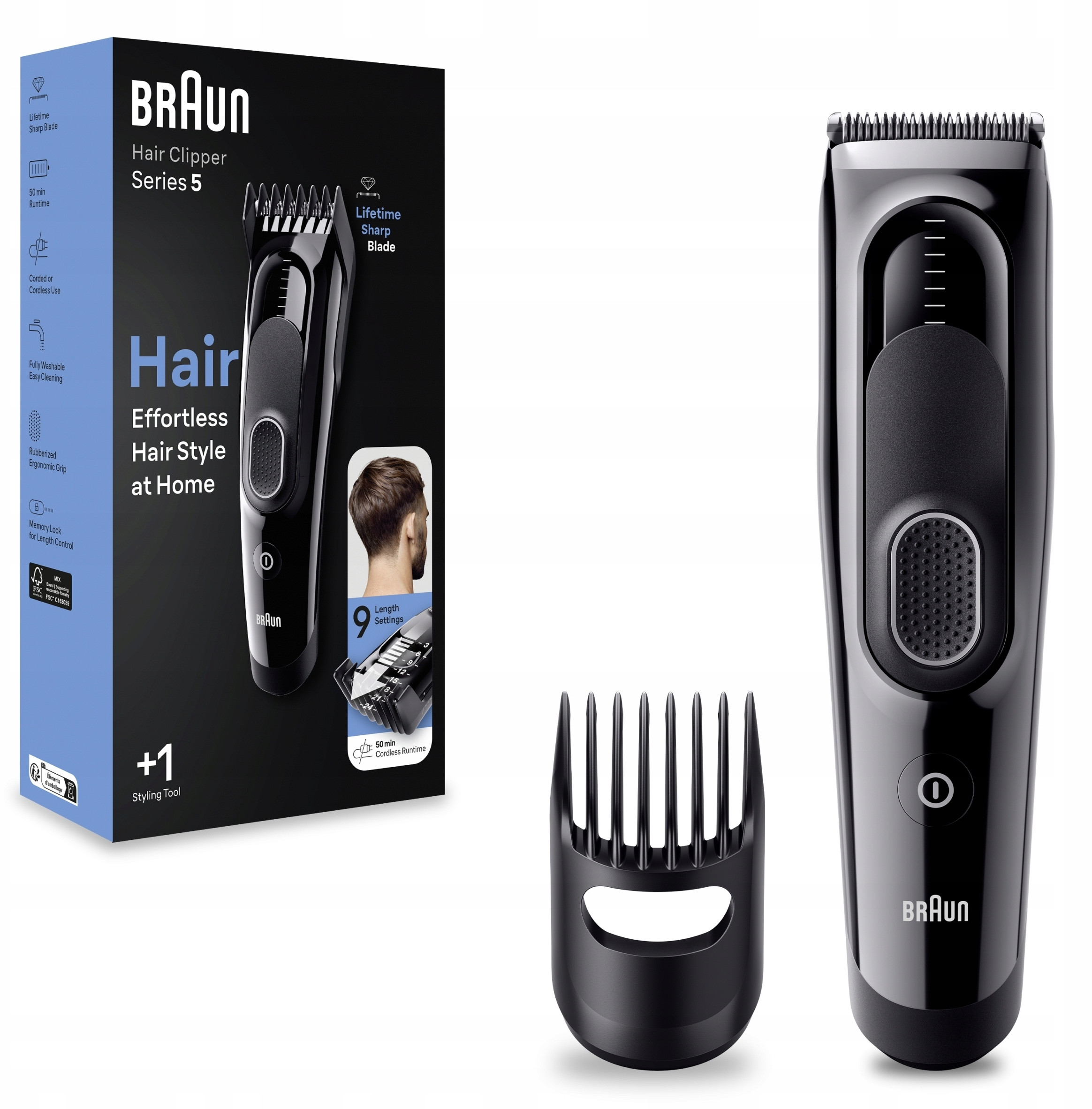 Maszynka do włosów Braun HairClipper Series 5 HC5310 – Idealne narzędzie do stylizacji w domowym zaciszu