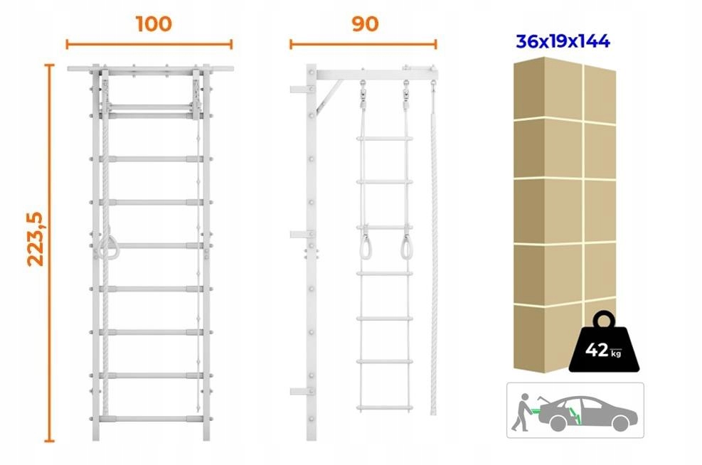 Stabilna metalowa konstrukcja drabinki