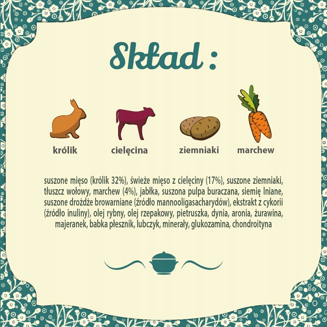 Hipoalergiczne składniki: królika i cielęcina