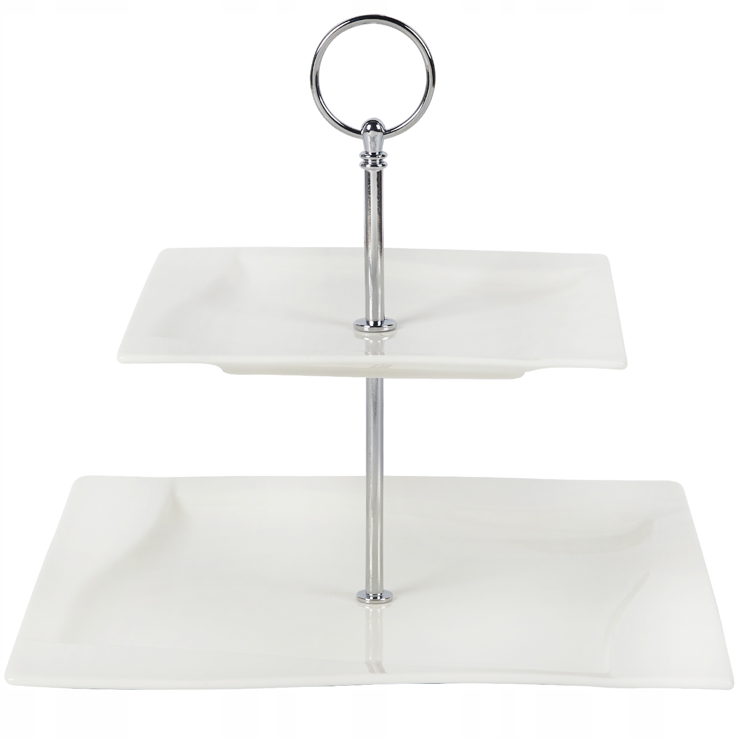 Porcelanowa patera 2-poziomowa – Idealna do serwowania ciast i przekąsek