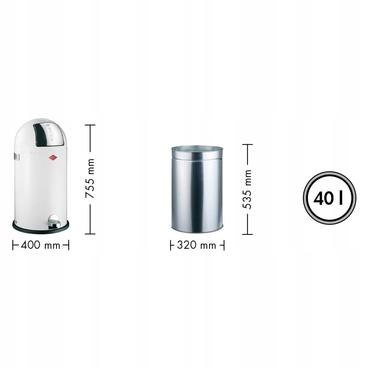 Wyjmowany metalowy wkład dla wygodnej utylizacji