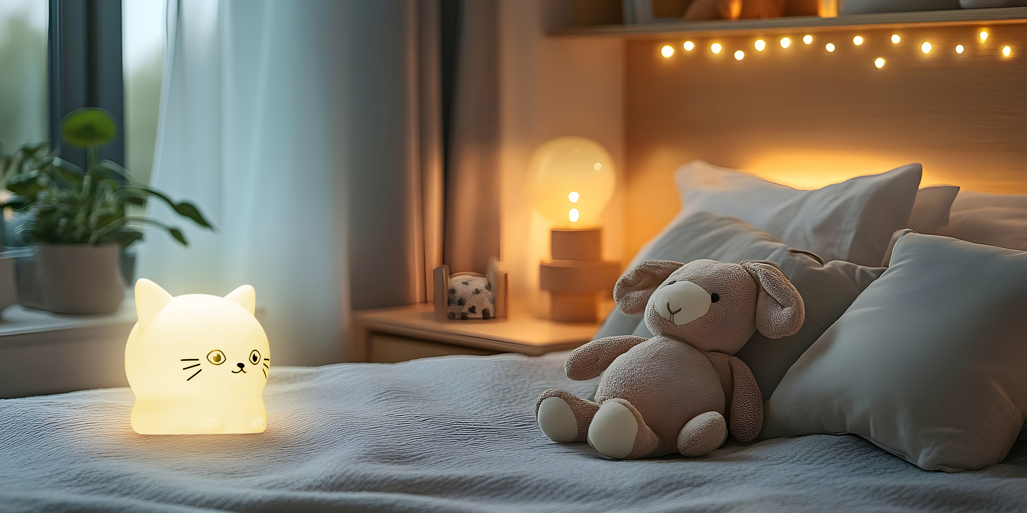 width=100% Lampka silikonowa Redleaf Silly Cat