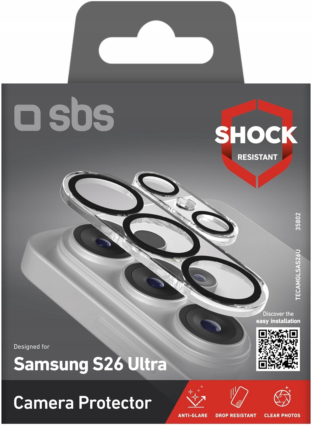 Szkło ochronne SBS na tylną kamerę do Samsung Galaxy S26 Ultra – Doskonała ochrona dla Twojego aparatu
