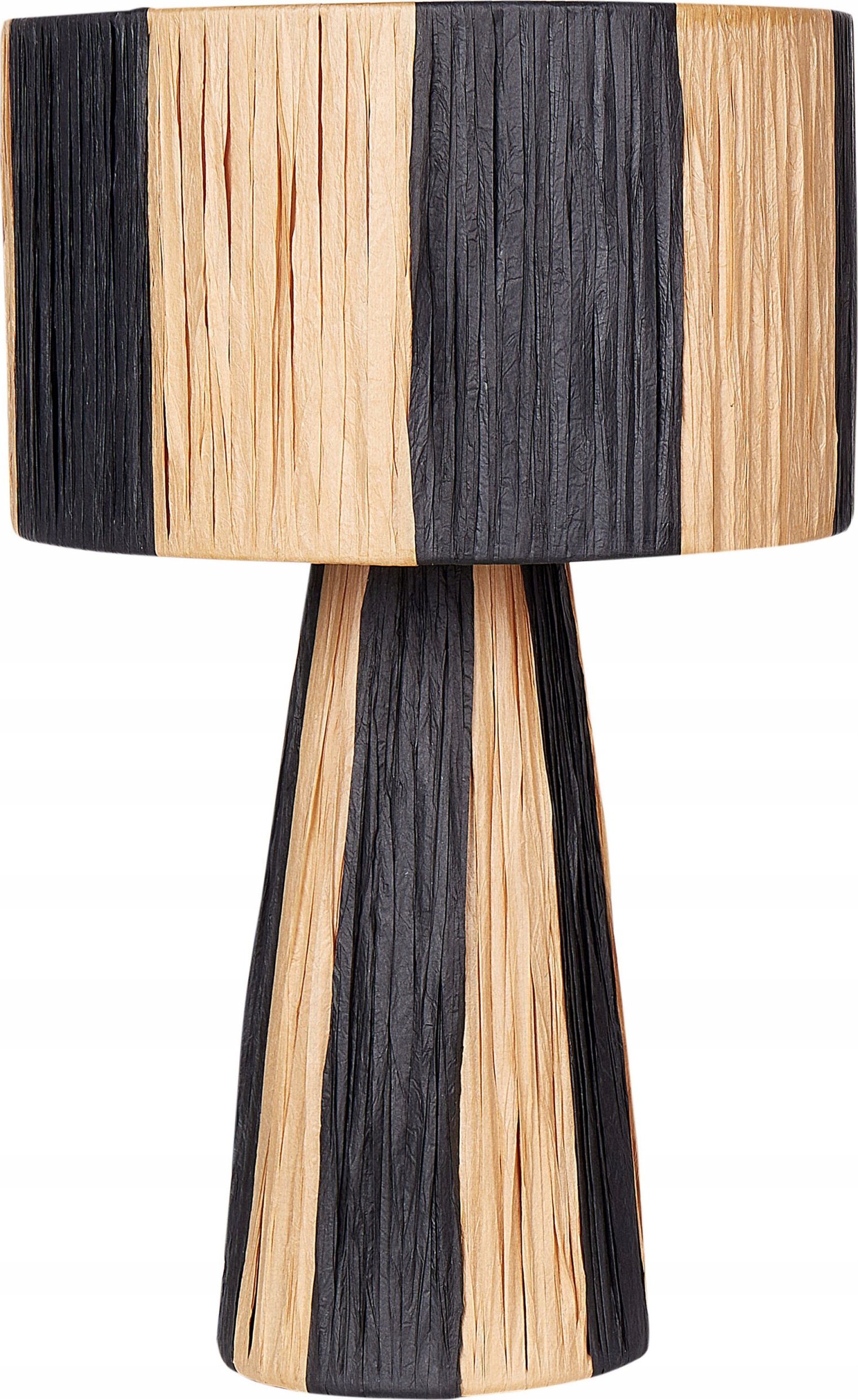 Lampa stołowa Beliani – Rafia naturalna z czarnym WELMEL