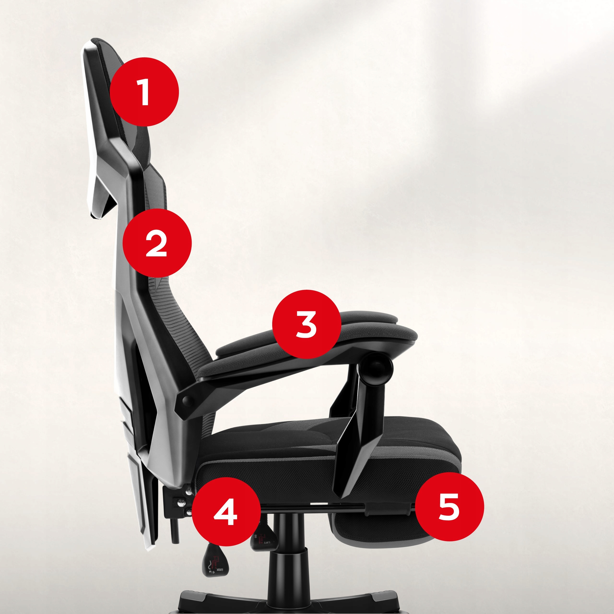 FlexiBack – Regulacja kąta nachylenia do 135°