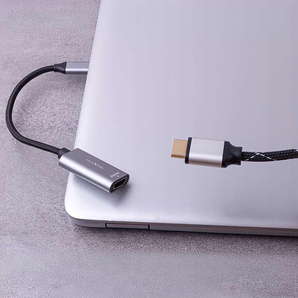 Maxlife adapter MXHC-01 HDMI - USB-C 4K 60HZ czarny – Wysoka jakość obrazu i dźwięku