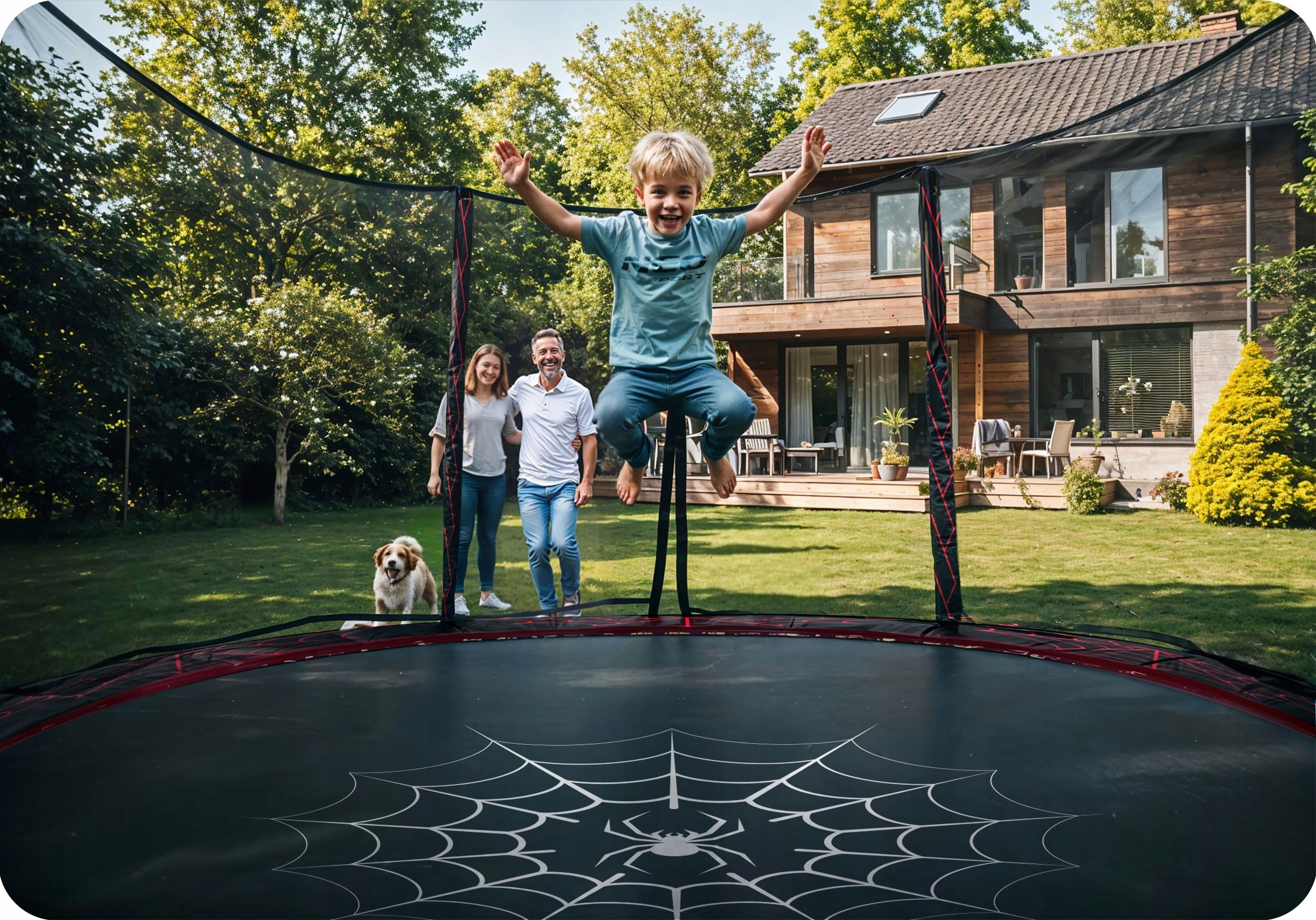 Trampolina ogrodowa 6ft/183cm z siatką zewnętrzną i drabinką – Idealna do zabawy w ogrodzie
