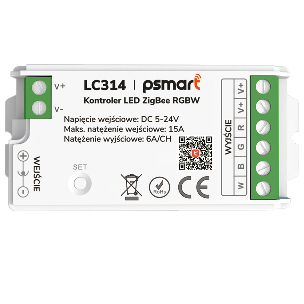 PSMART Mini Kontroler LED RGBW 5-24V 15A Seria PX ZigBee TUYA – Inteligentne oświetlenie w Twoim domu