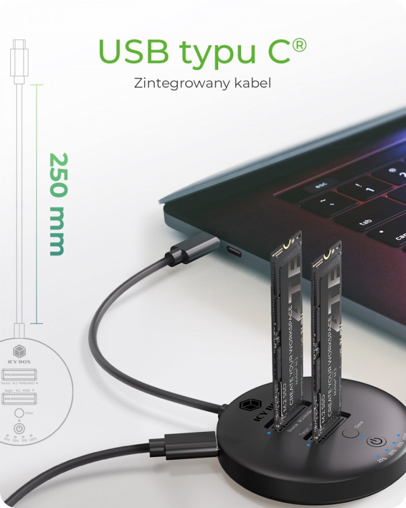 Podwójna stacja dokująca NVMe SSD – Wysoka prędkość transferu danych