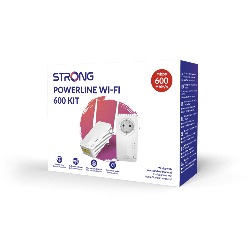 Strong POWERLWF600DUOEUV2 Powerline Wi-Fi 600 Kit – Szybkie i stabilne połączenie w Twoim domu