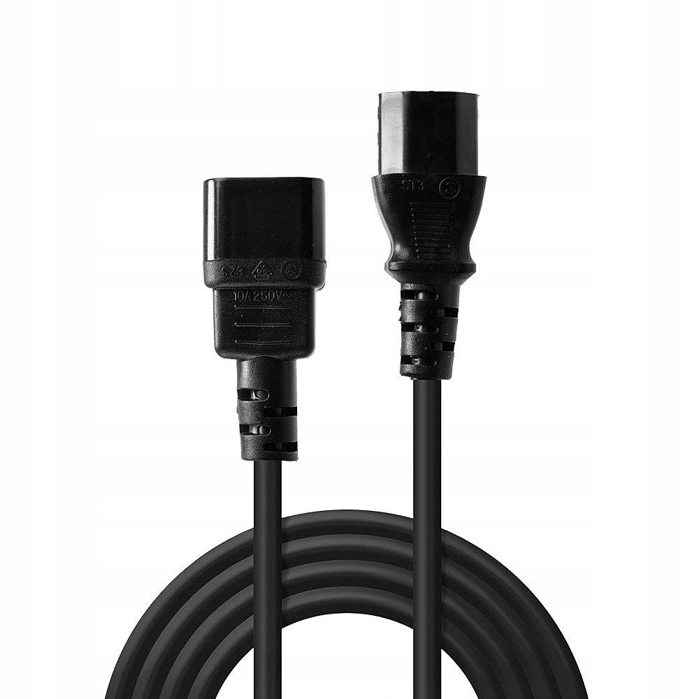 Kabel zasilający Lindy C14 do C13 - 0,5m – Niezawodne połączenie zasilające