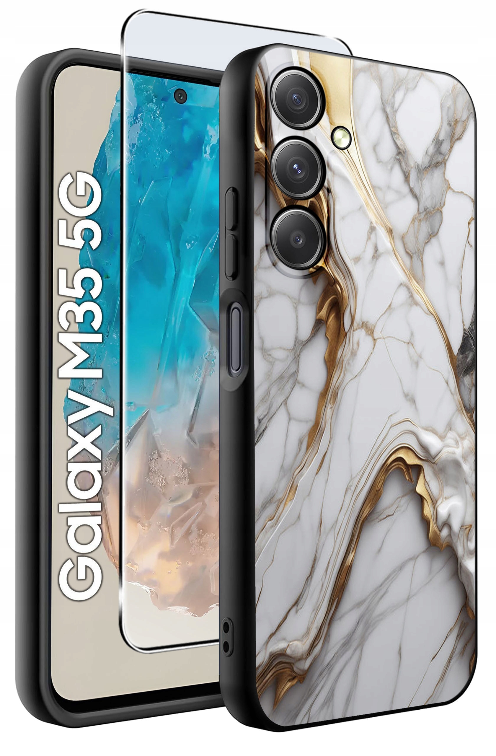 Etui do Samsung Galaxy M35 5G wzory | Silikonowe Matt Case + Szkło Hartowane 9H – Ochrona i styl w jednym