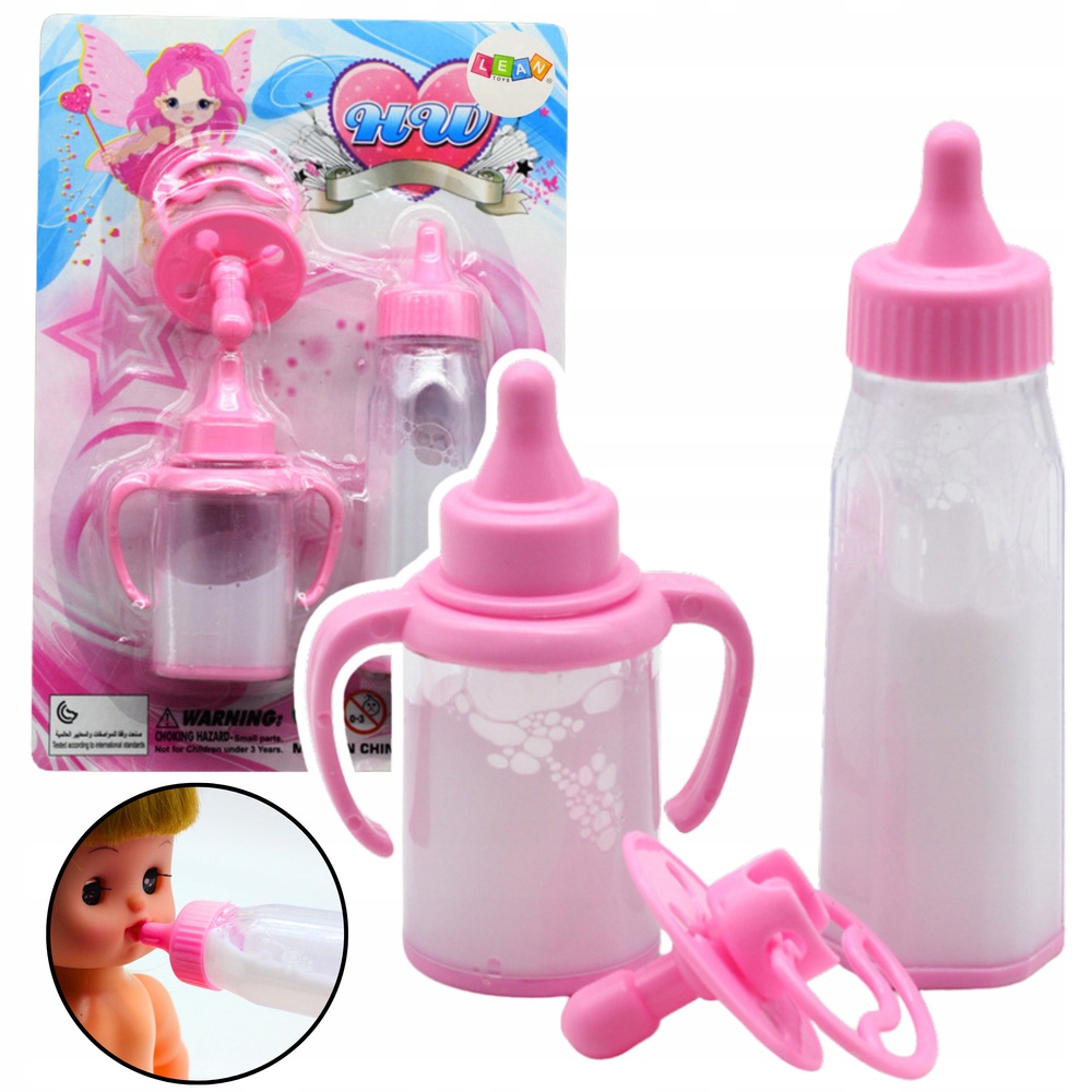 Zestaw Dla Niemowlaka Lalki Butelki Znikające Mleko Smoczek LEAN TOYS – Idealny dodatek do zabawy