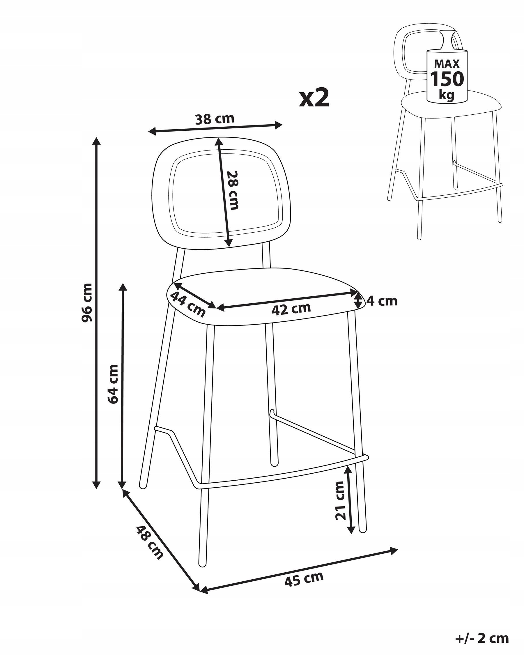 Wymiary i maksymalne obciążenie krzeseł barowych