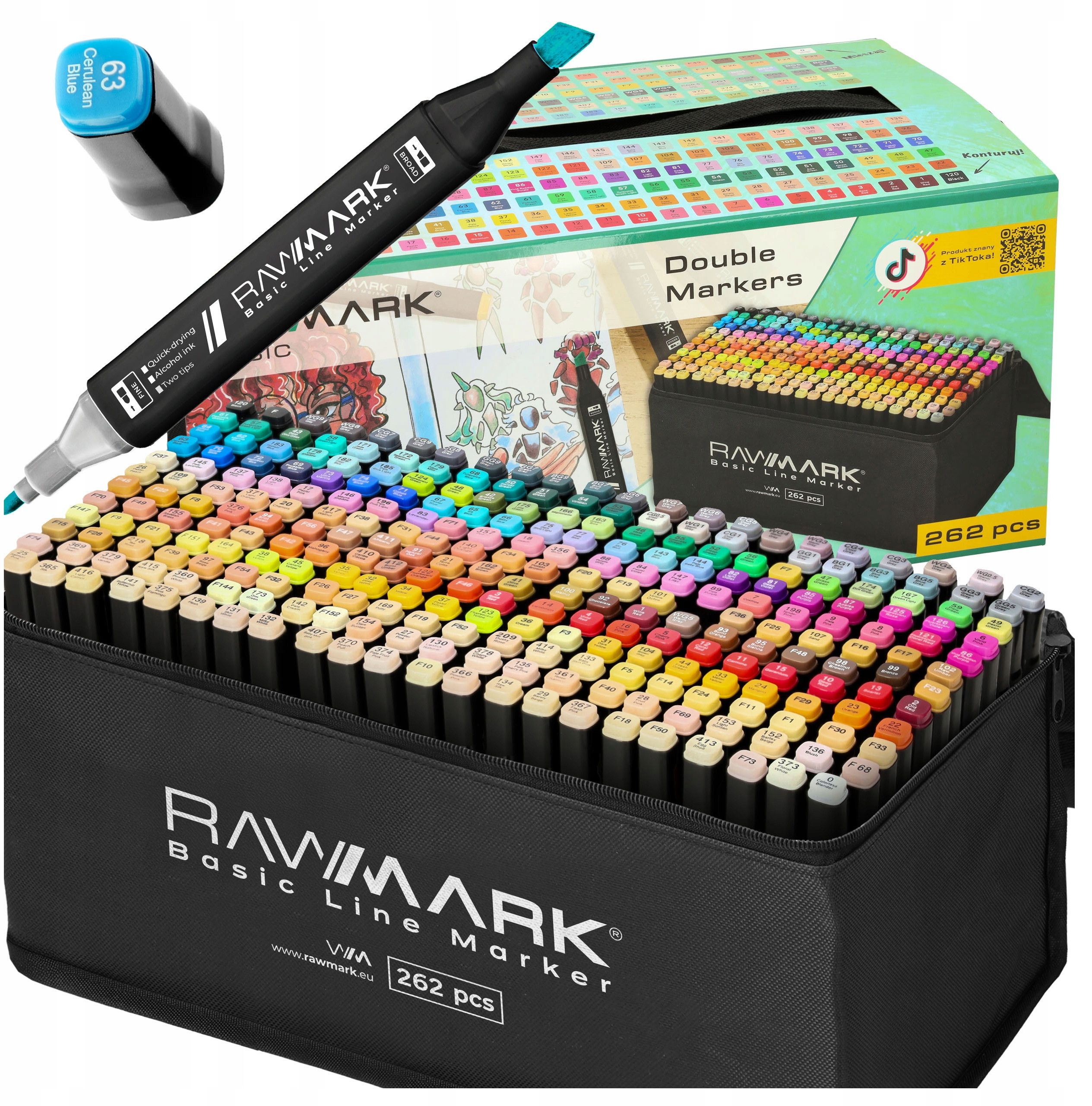 Zestaw Markery Alkoholowe + Kolorowanka 262szt – Kreatywność w Twoich Rękach