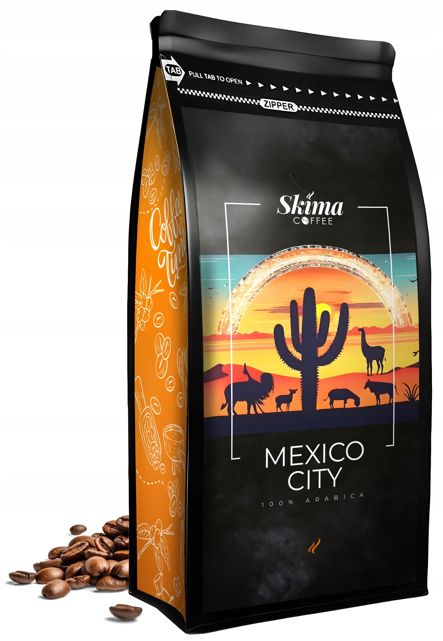 Kawa ziarnista 1kg MEXICO CITY 100% ARABICA – Świeżo palona kawa do ekspresu