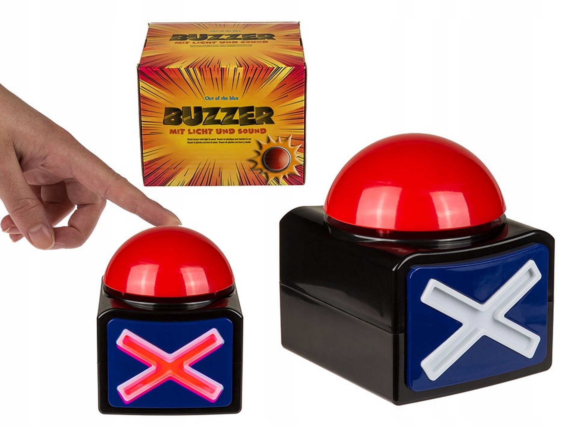 Przycisk Brzęczyk - Buzzer z Czerwonym Światłem i Dźwiękiem – Idealny do Gier i Zabawy