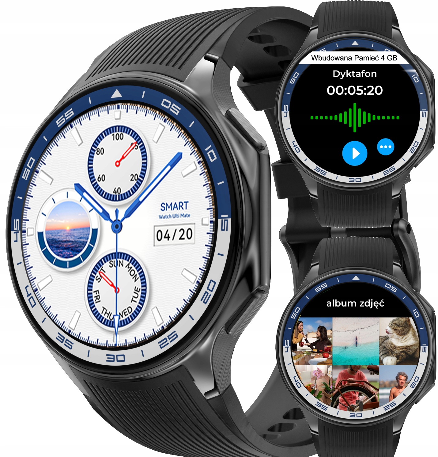 ZEGAREK SMARTWATCH 4 GB DYKTAFON ZDJĘCIA VIDEO MP3 AMOLED BLUETOOTH 5.3 – Nowoczesny towarzysz na Twoim nadgarstku