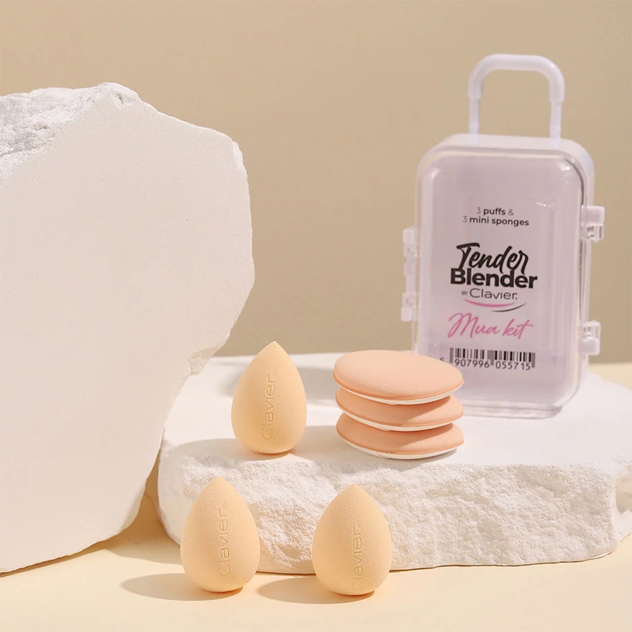 Zestaw mini gąbek MUA Kit – 6 sztuk w eleganckiej walizeczce