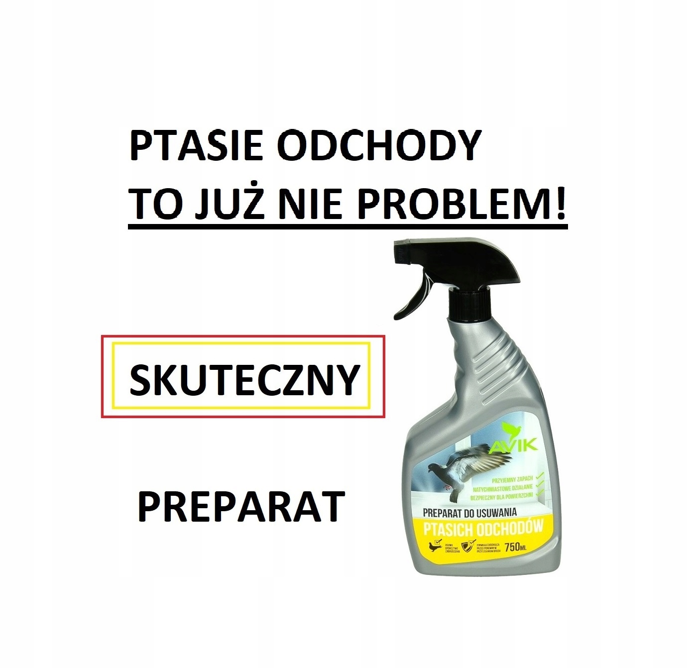Preparat do usuwania ptasich odchodów 750ml – Skuteczne rozwiązanie dla czystych powierzchni