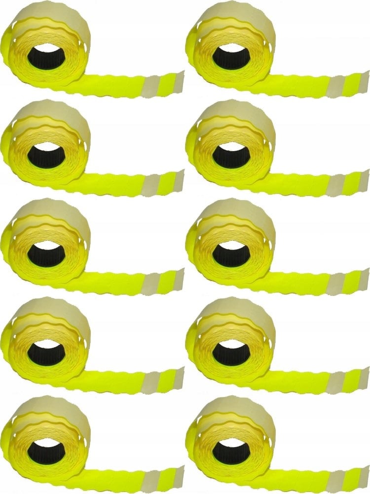 Taśma do metkownicy II rzędowa fala - żółta 5szt. – Idealne rozwiązanie do etykietowania