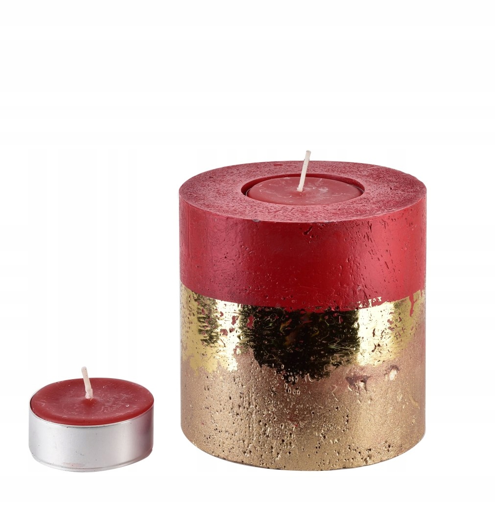 Dekoracja świąteczna Affek Design ŚWIECA LAMPION WALEC OMBRE RED 120 – Idealna na każdą okazję
