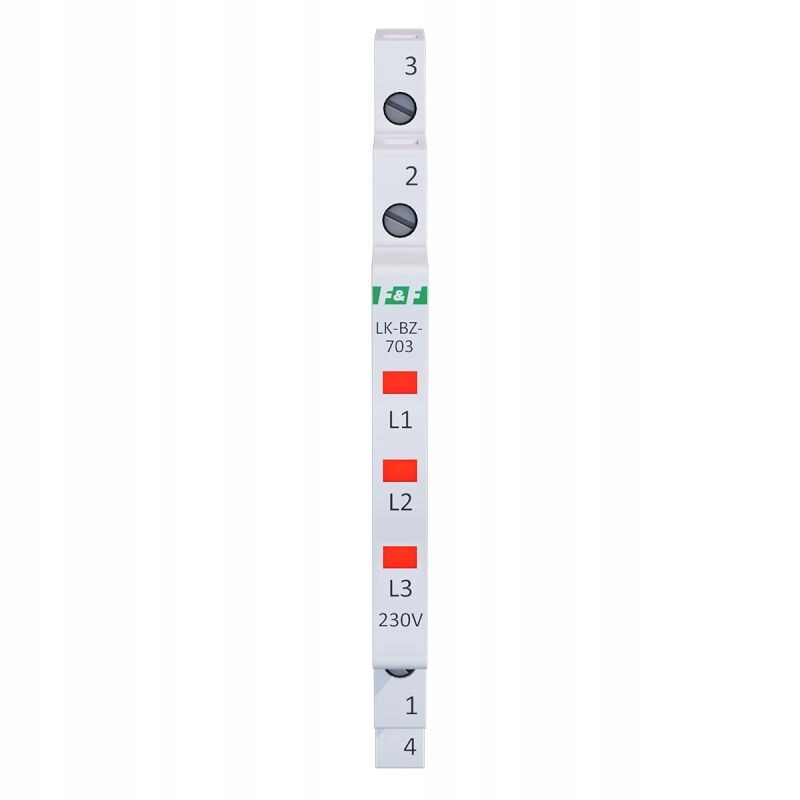 Lampka modułowa 3-fazowa z zabezpieczeniem czerwona 1/3S LED 230V LK-BZ-703R – Niezawodne wskaźniki napięcia