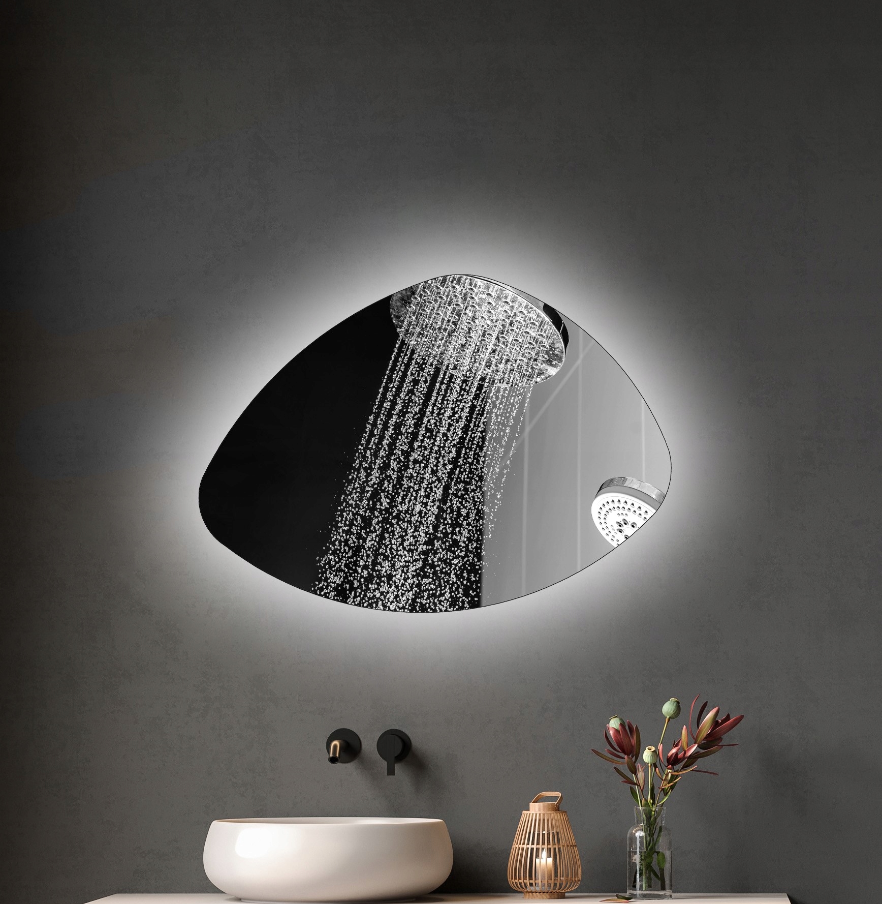 Lustro LED Luna Organic 50x70 – Elegancja i funkcjonalność w Twoim wnętrzu