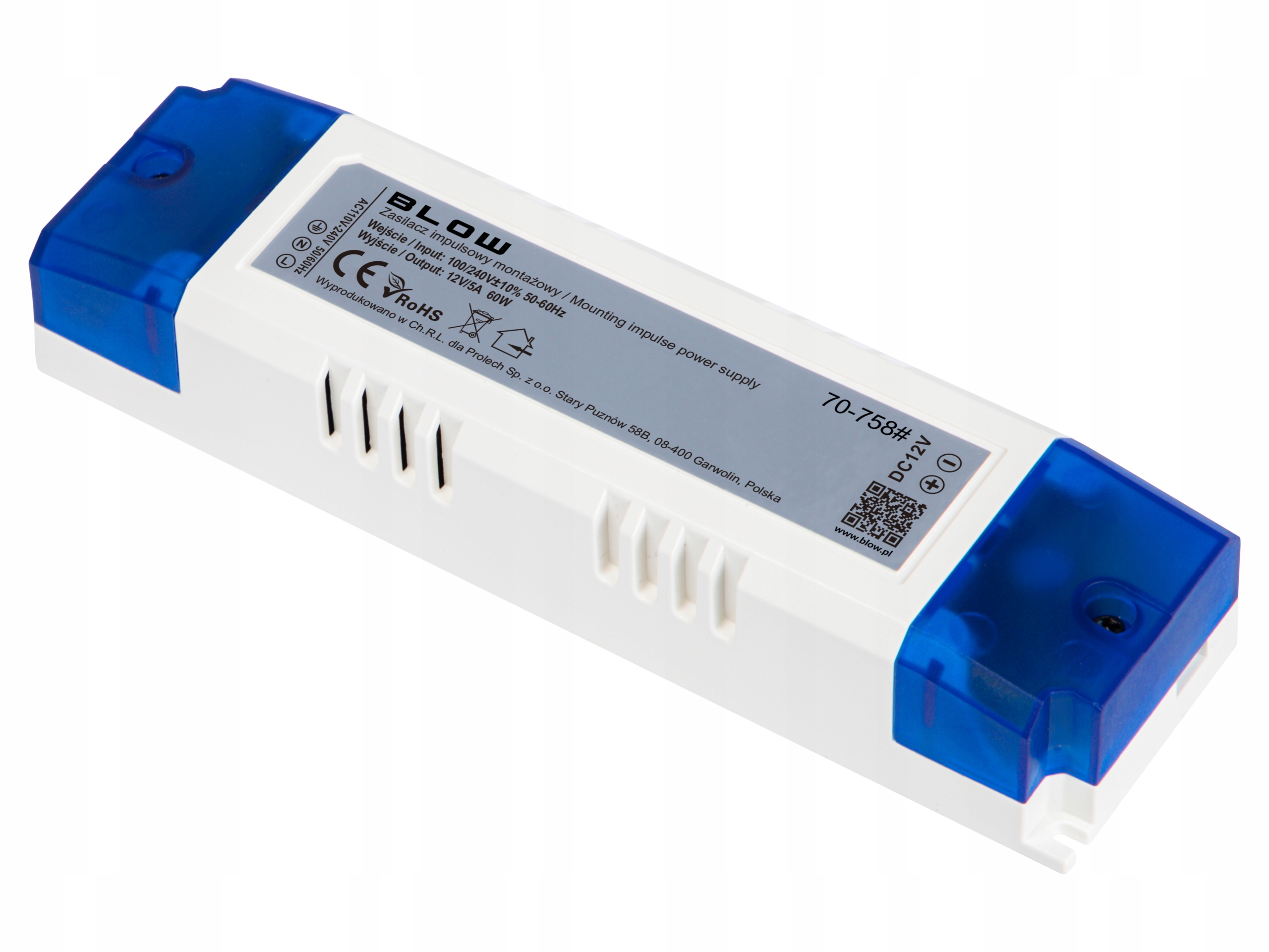 Impulsowy zasilacz meblowy 12V/5A 60W 70-758# – Idealne rozwiązanie do oświetlenia LED