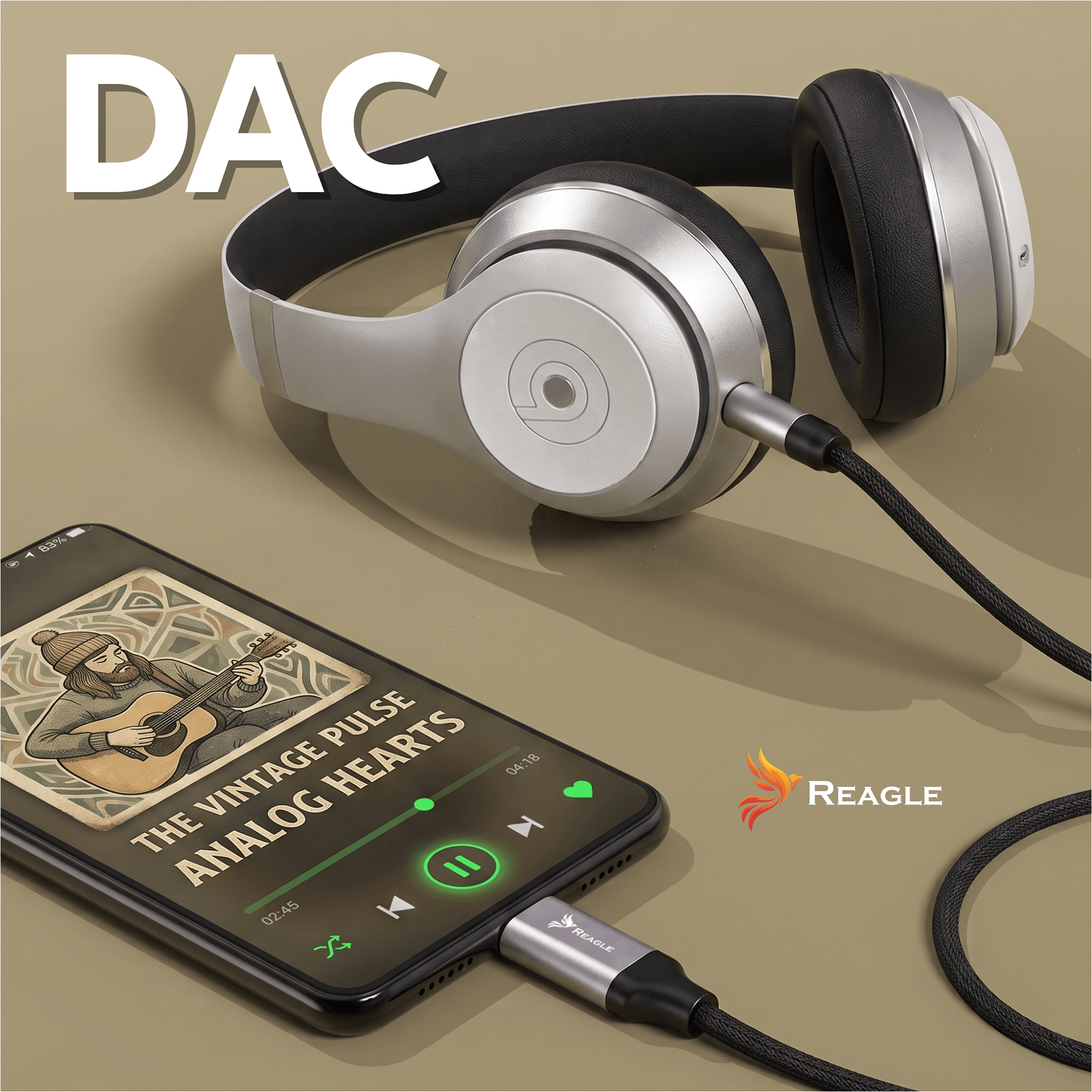 Kabel USB-C AUX Jack 3,5 mm Reagle RUCJ150P DAC Stereo HD