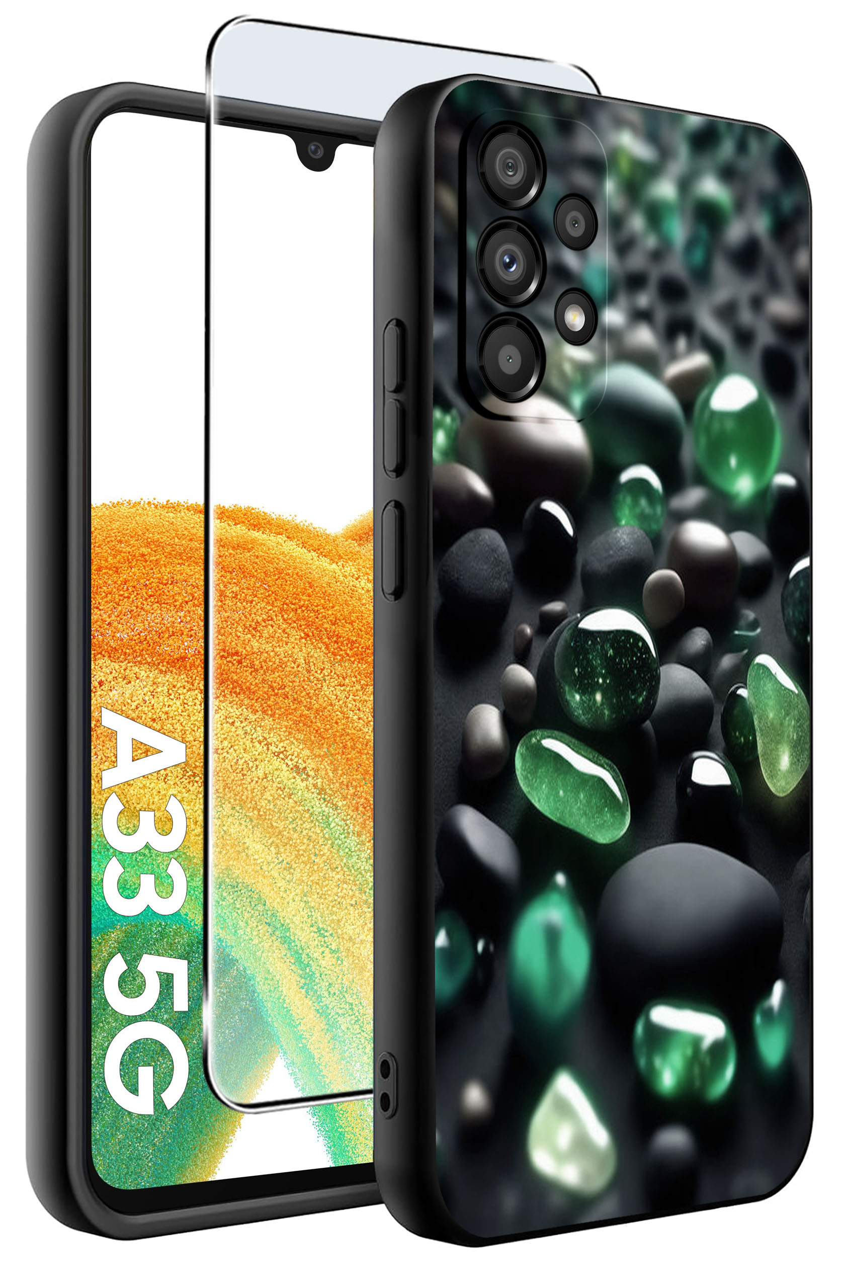 Etui do Samsung Galaxy A33 5G WZORY | SILIKONOWE MATT CASE + SZKŁO HARTOWANE 9H