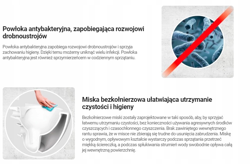 Miska bezkołnierzowa – Łatwe utrzymanie czystości