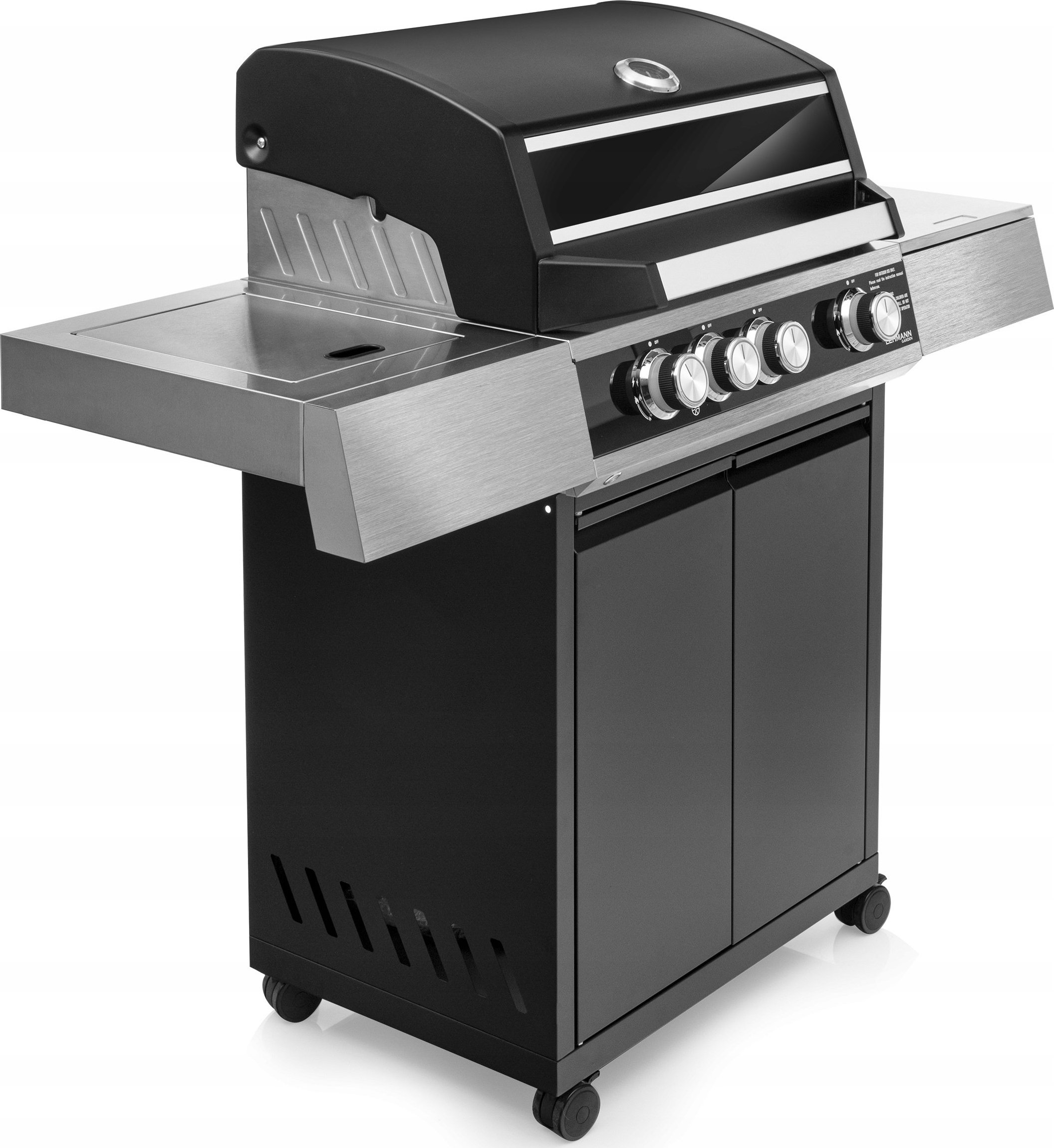 GRILL GAZOWY PREMIUM 3+1 RUSZT ŻELIWNY POKRYWA Z OKIENKIEM 13kW 4 PALNIKI Liczba palników 4