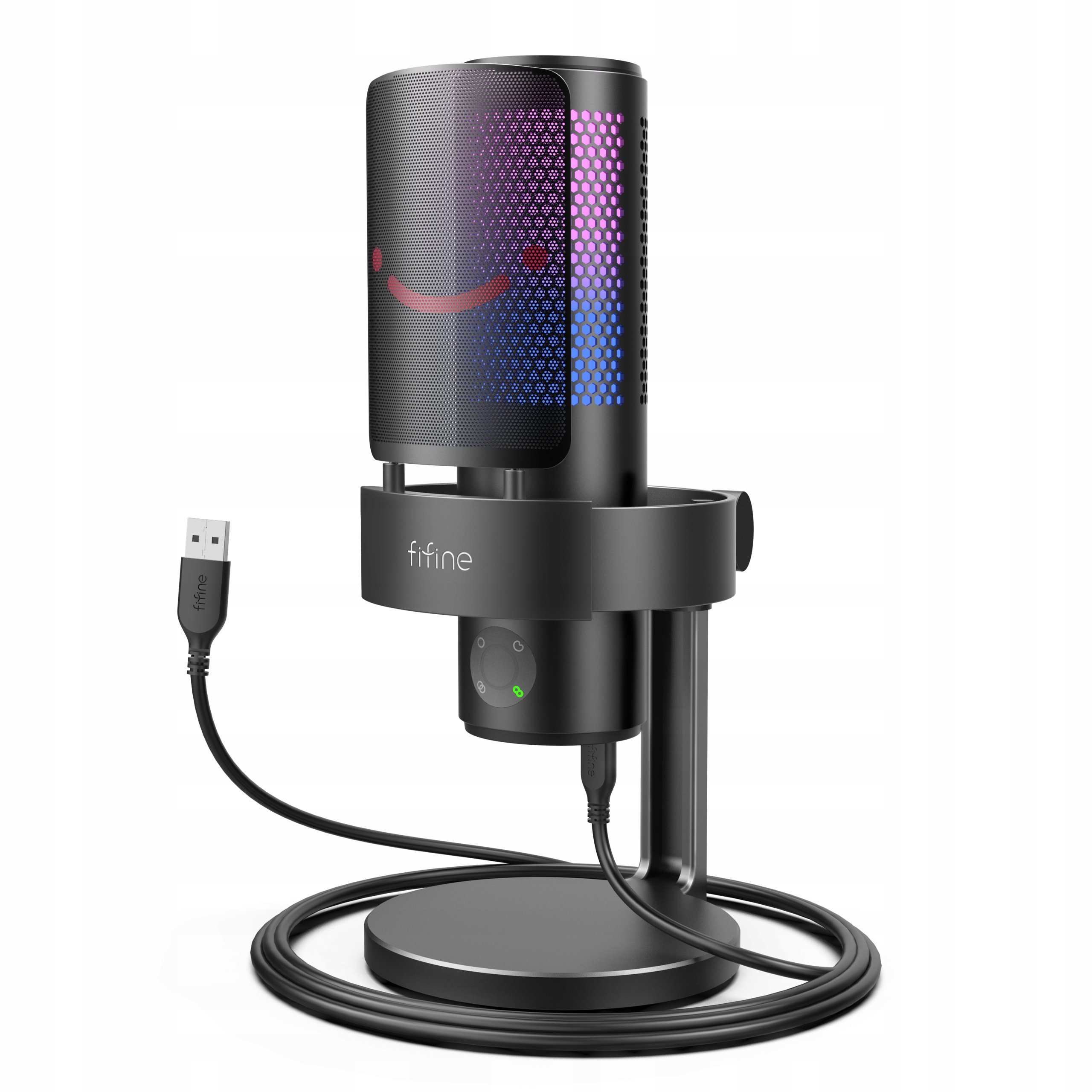 Mikrofon pojemnościowy studyjny Fifine A9 USB RGB Plug&Play gamingowy – Idealny do streamingu