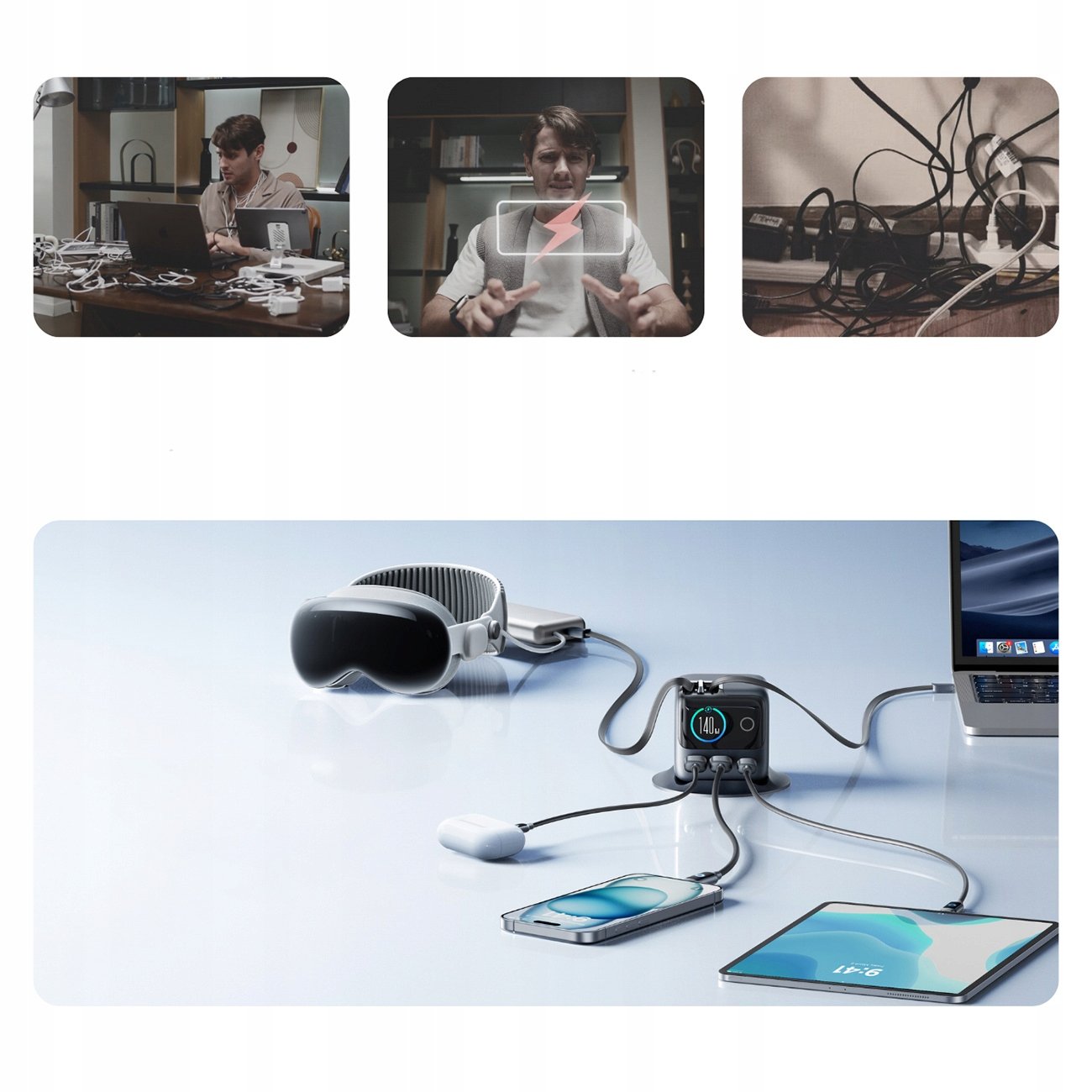 Wydajność ładowania do 140W – Zasilaj pięć urządzeń jednocześnie