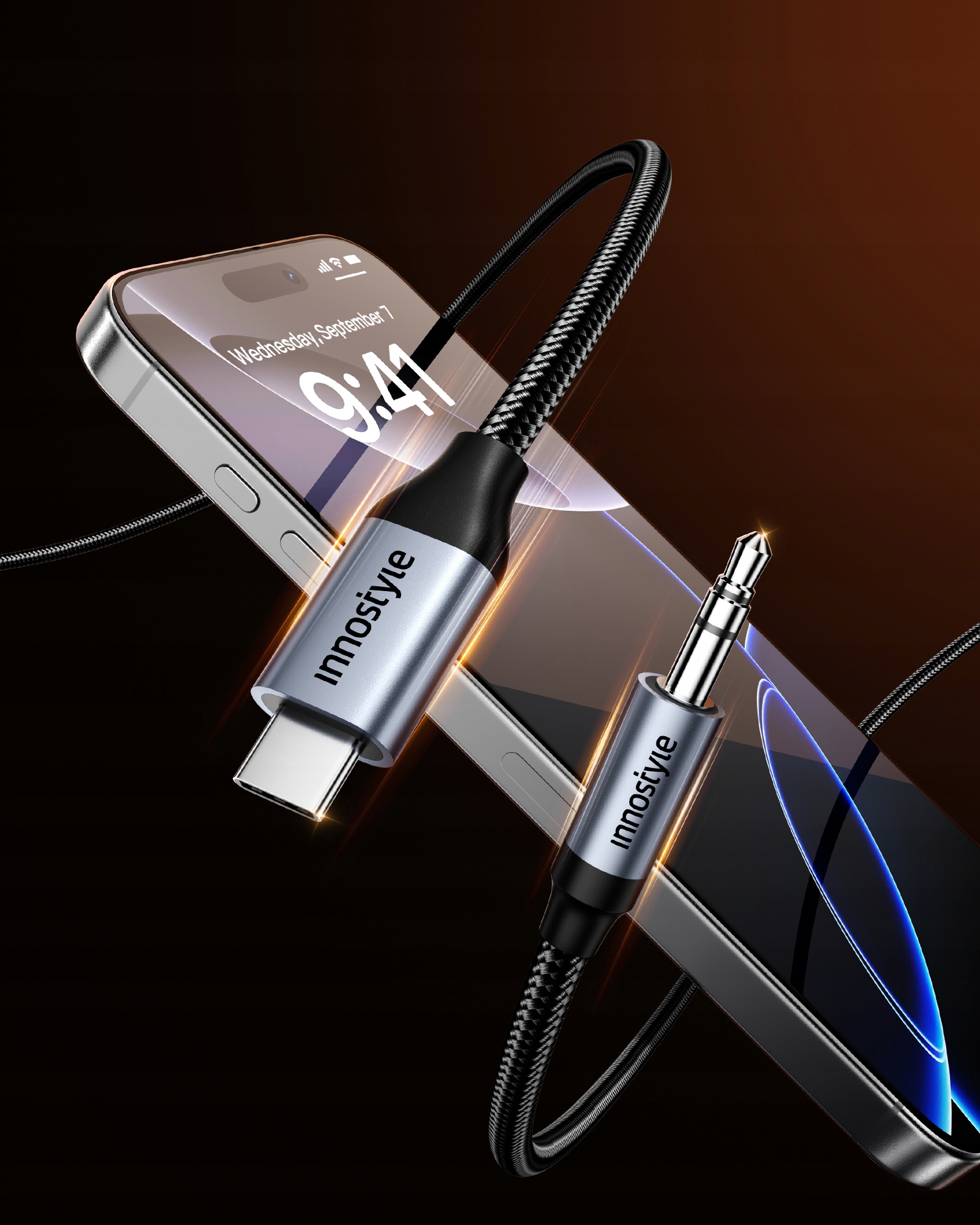 Innostyle Kabel USB C AUX Adapter Przejściówka Mini Jack do Samsung DAC 1M – Doskonała jakość dźwięku
