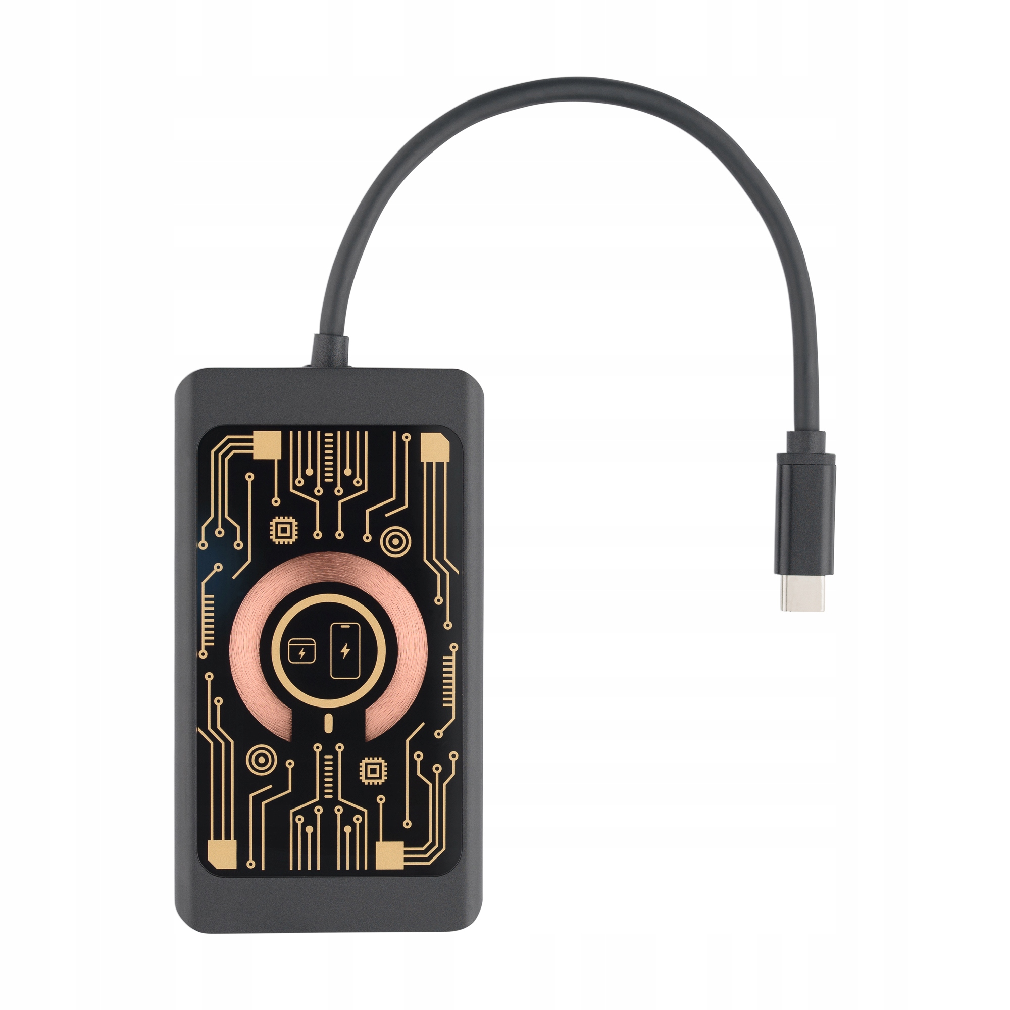 QUALO Transparent Hub USB-C HDMI z funkcją ładowarki bezprzewodowej QTPB5-HUB-18 – Nowoczesne rozwiązanie dla Twojego biura