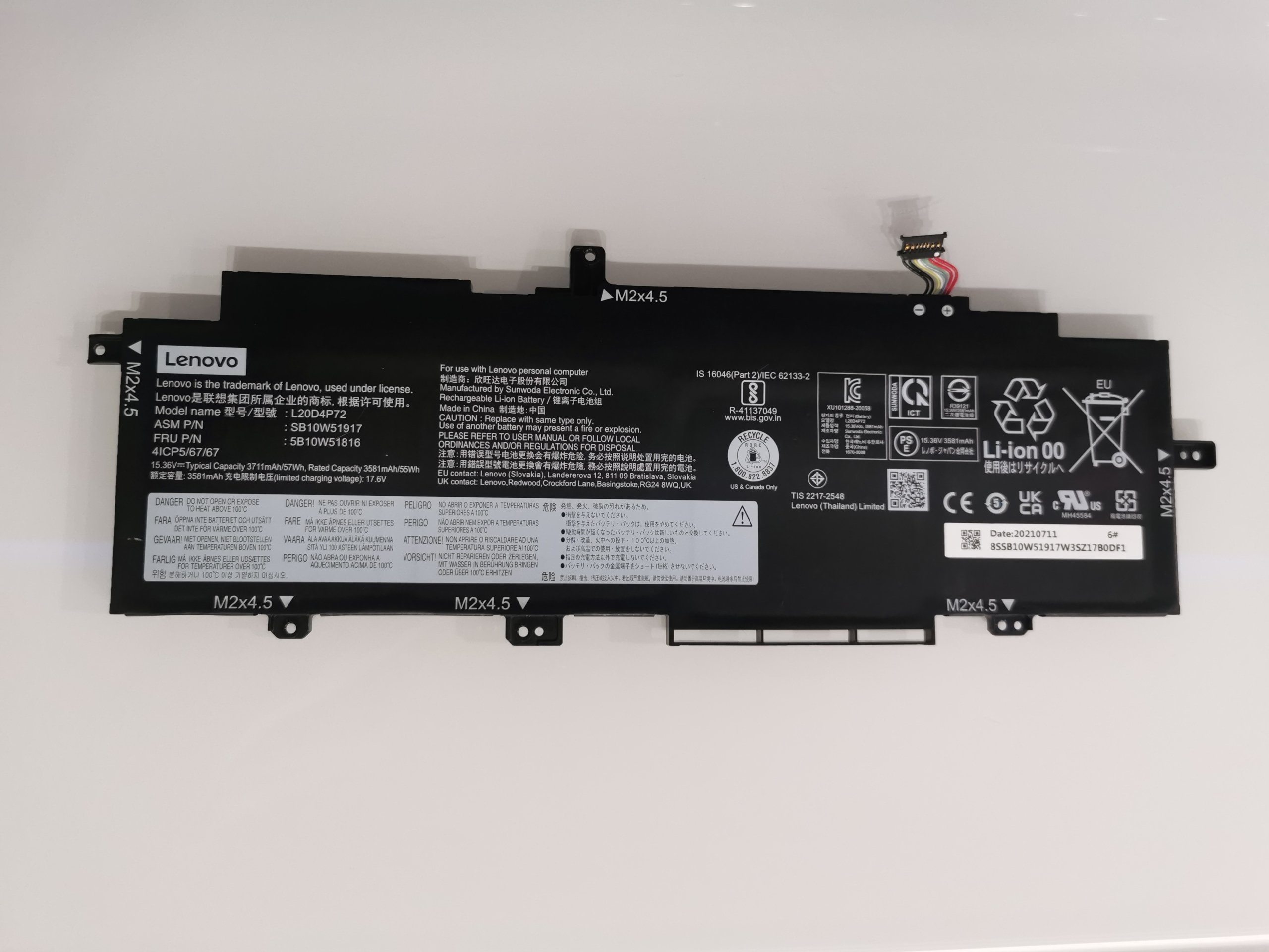 Wewnętrzna bateria do laptopa Lenovo 57Wh Li-ion – Wydajność i niezawodność
