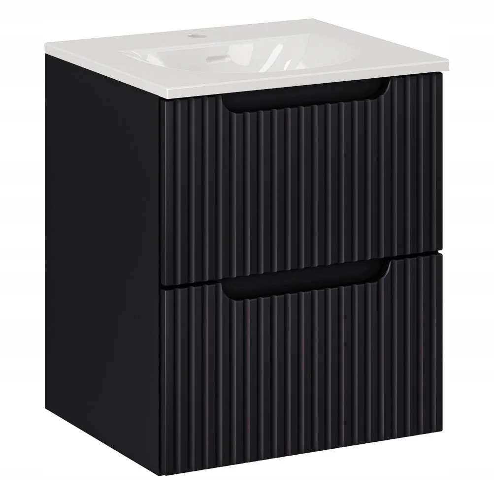 CZARNA szafka łazienkowa z umywalką 50 cm NOVA BLACK 82-50 – Elegancja i funkcjonalność w Twojej łazience