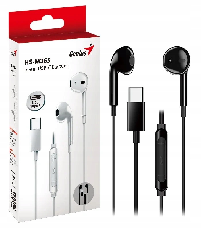 Genius HS-M365 – Douszne słuchawki z mikrofonem USB-C