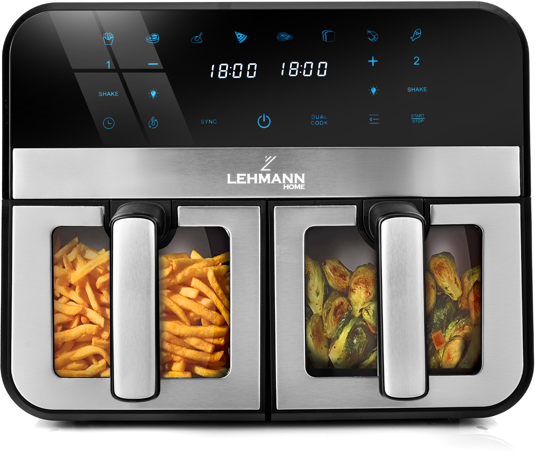 FRYTKOWNICA BEZTŁUSZCZOWA LEHMANN TASTE AIR FRYER (Wi-Fi) 9L 2400W PODWÓJNA