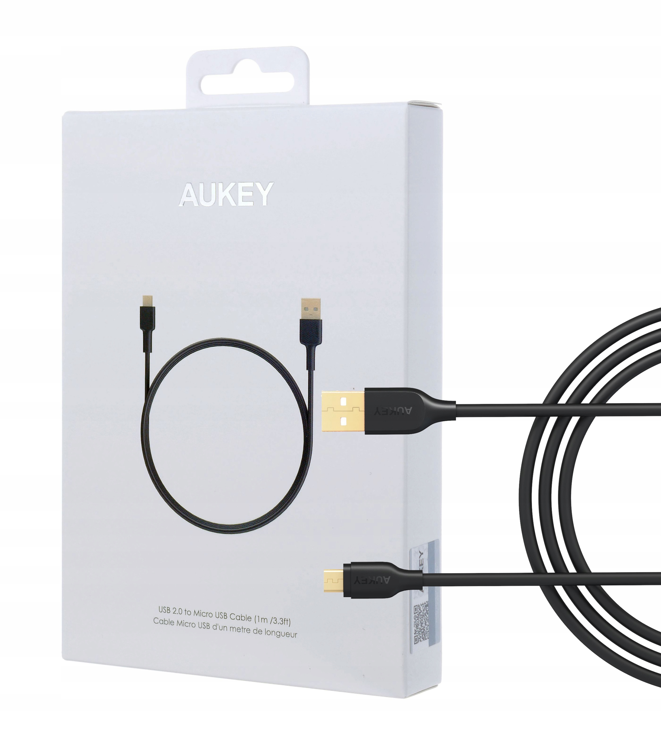 AUKEY CB-MD1 Black – Szybki kabel micro USB do USB A 1m