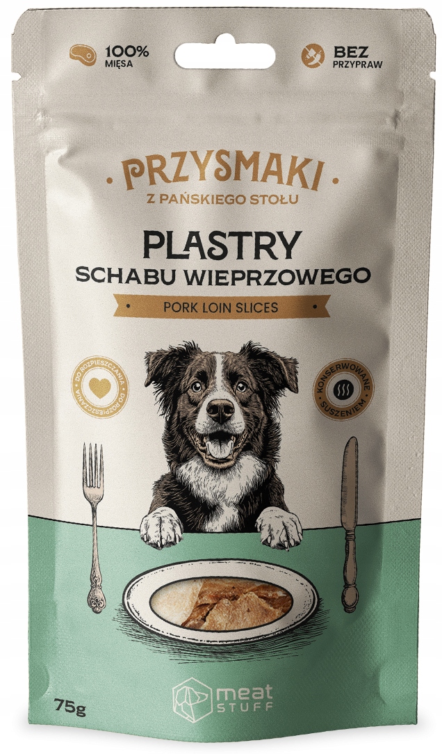 ARTEX - MEAT STUFF PRZYSMAK PLASTRY SCHABU WIEPRZOWEGO 75g – Luksusowy przysmak dla Twojego psa